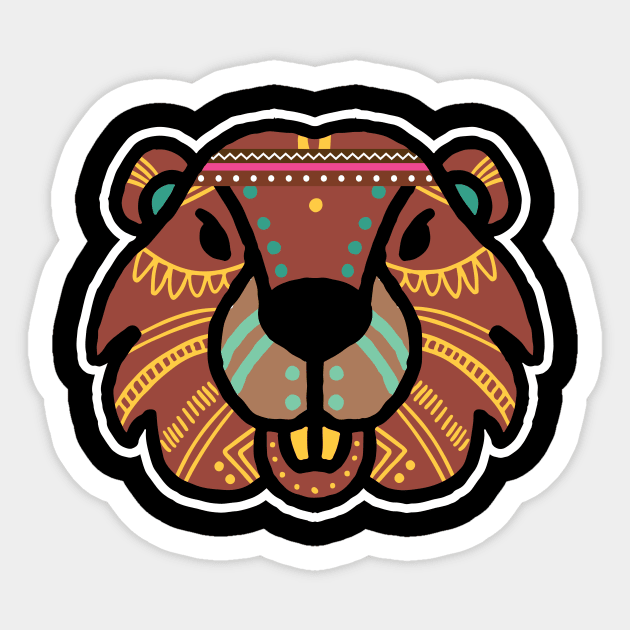 'Retro 70s Beaver Hippie' Awesome 70s Vintage Sticker by ourwackyhome